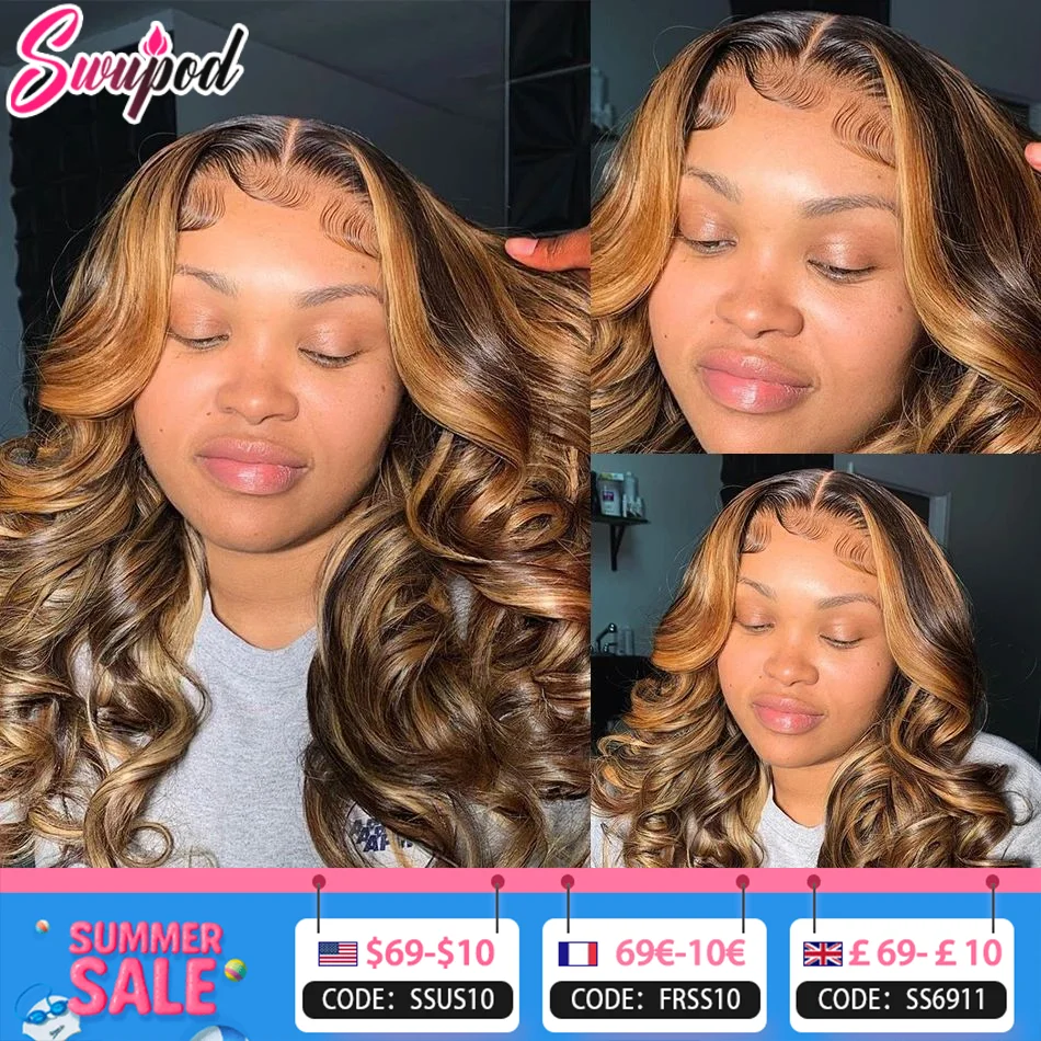 

30 32 Inch Colored Wigs 13x4 13x6 Hd Lace Frontal Wigsbody Wave Wig Highlight Ombre Lace Front Wig Human Hair For Black Women