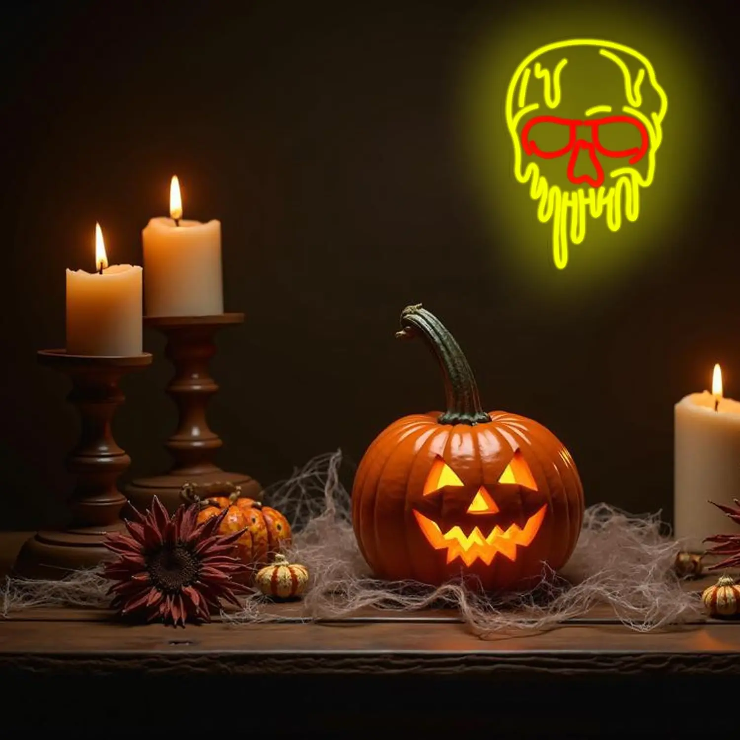 ذوبان الجمجمة LED النيون تسجيل ل جدار ديكور USB بالطاقة عكس الضوء هالوين الرعب تضيء رجل كهف بار الرعب نافذة المنزل ديكور