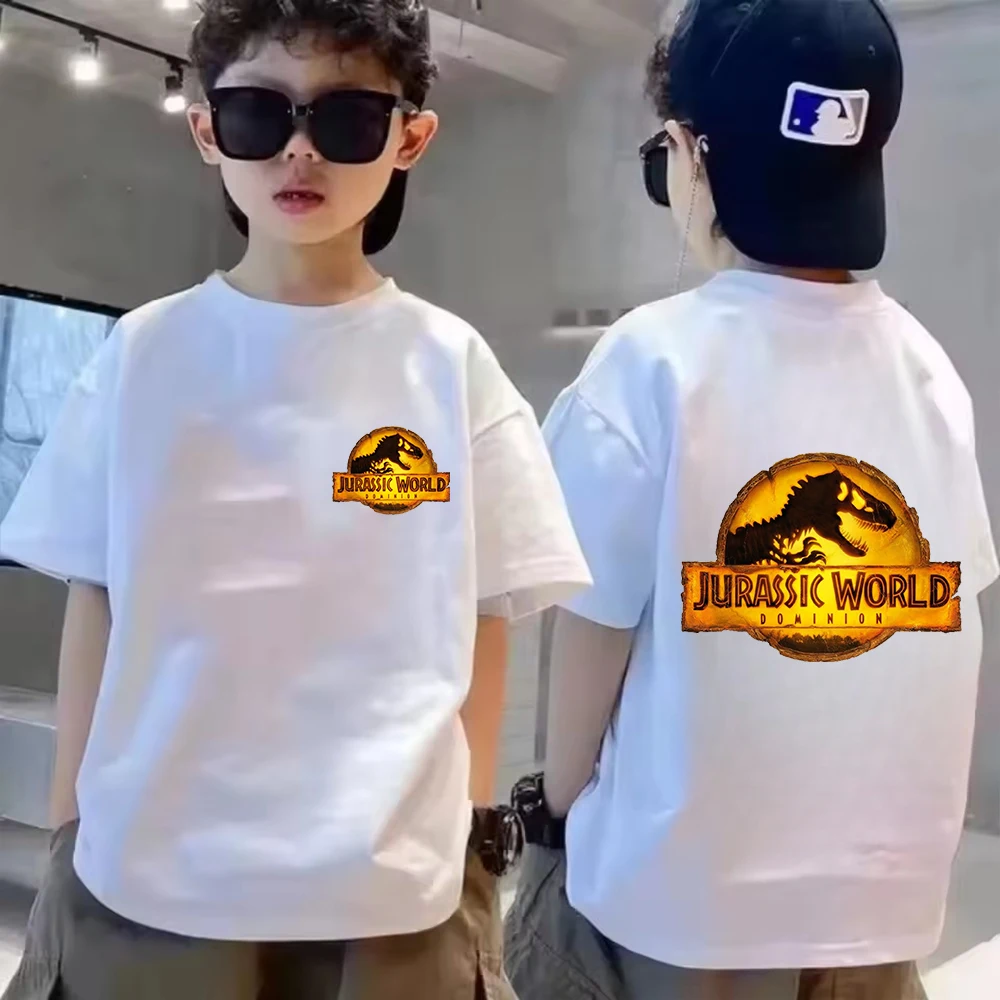 

Summer Cotton Kids Clothes Jurassic World Kawaii Jurassic Park Dinosaur Children T Shirt Boys Fashion Casual Sport Baby Tee Top