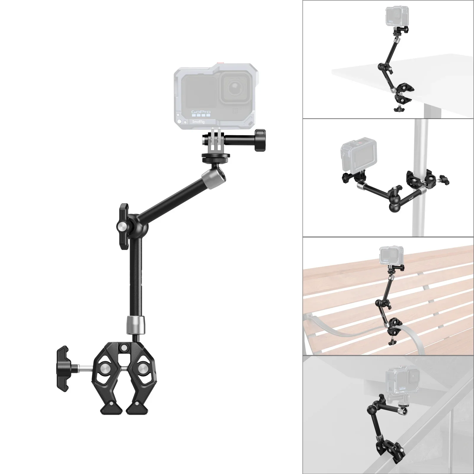 

SmallRig Crab-Shaped Super Clamp Kit with Magic Arm for Action Camera Monitor for Table Tripod Leg -4454