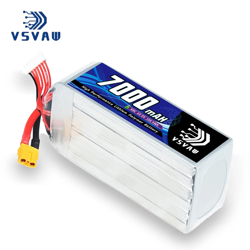 VSVAW 7000mAh 6S 22.2V 50C/100C Lipo Battery Remote Control Car Model RC Ship Model Fixed Wing Lithium Battery