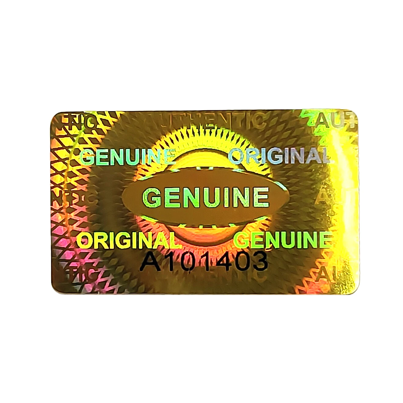 Imagem -02 - Gold Hologram Security Seal Tamper Evident Removal Proof Serial Number Laser Printing Sticker Genuine e Original 25x15 mm 120 Pcs