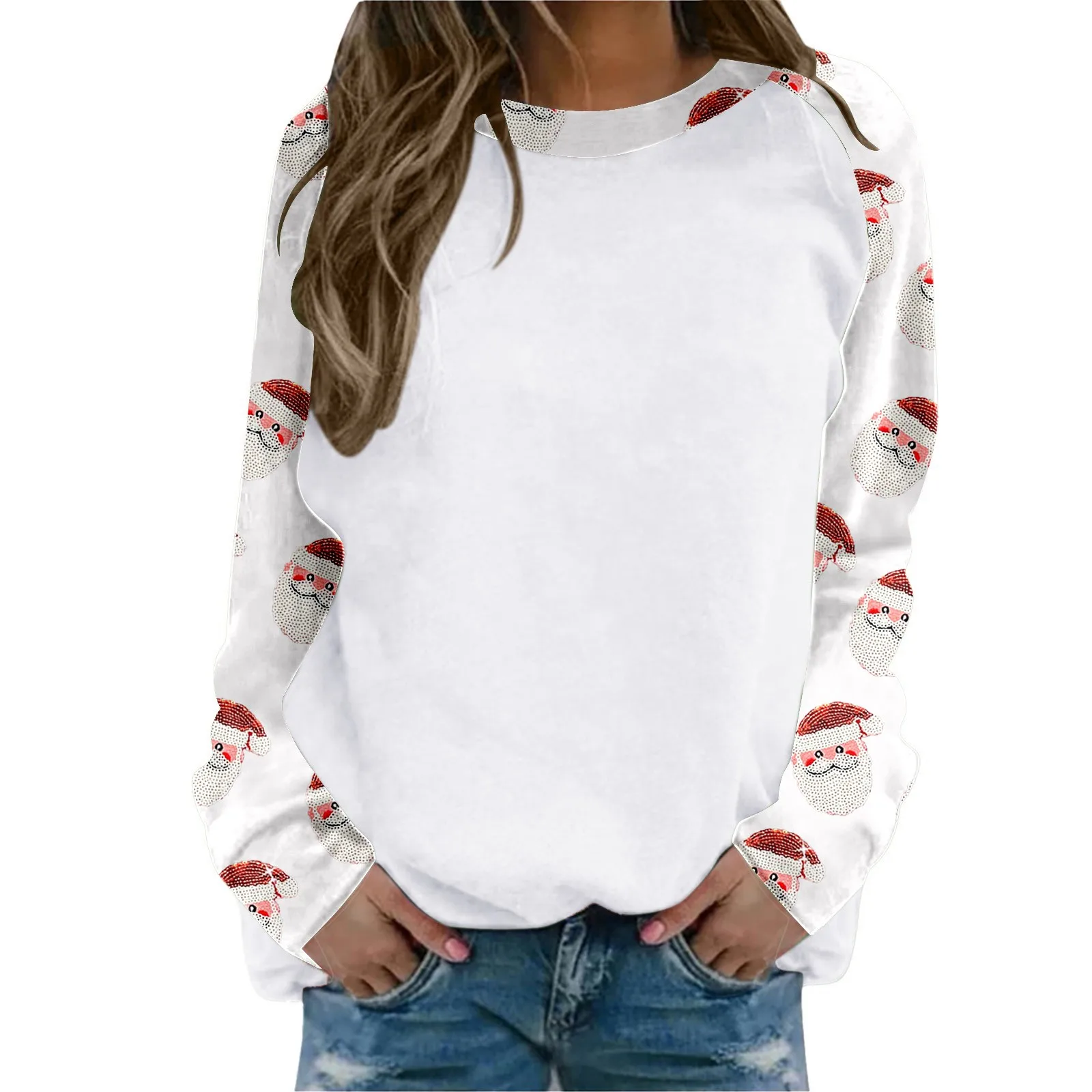 

Women's Christmas Sprint Sweatshirts Autumn New Long Sleeve Crew Neck Top Fashion Casual Loose Pullover Trendy Streetwear