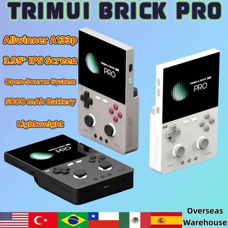 TRIMUI Brick Pro Retro Game Console Open Source Linux 3.95" IPS Screen Pocket Handheld Video Player Emulator GBA 5000mAh Battery