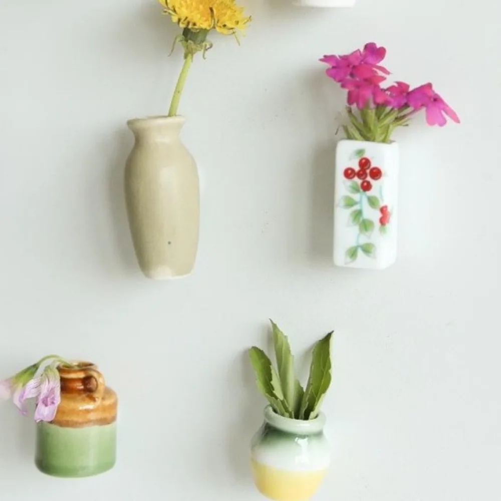 

Decorative Vase Fridge Magnets Unique Handmade Mini Ceramic Vase Small Vase Refrigerator Magnet Home Kitchen Decoration