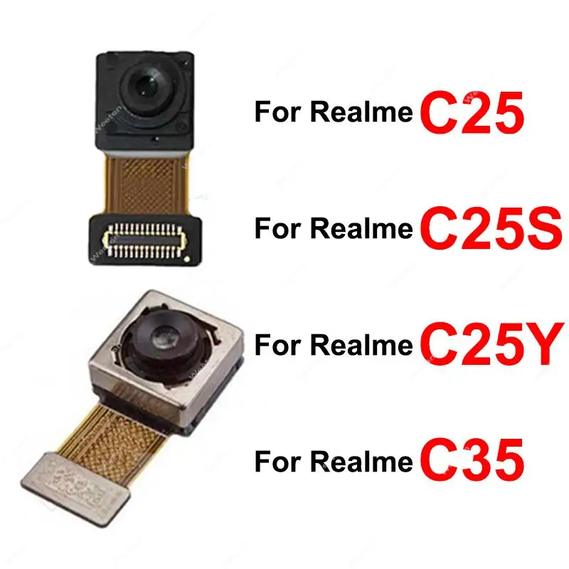 

Передняя задняя камера для Realme C25 C25S C25Y C35, основная камера, маленькая камера для селфи, гибкий кабель, модуль, запасные части