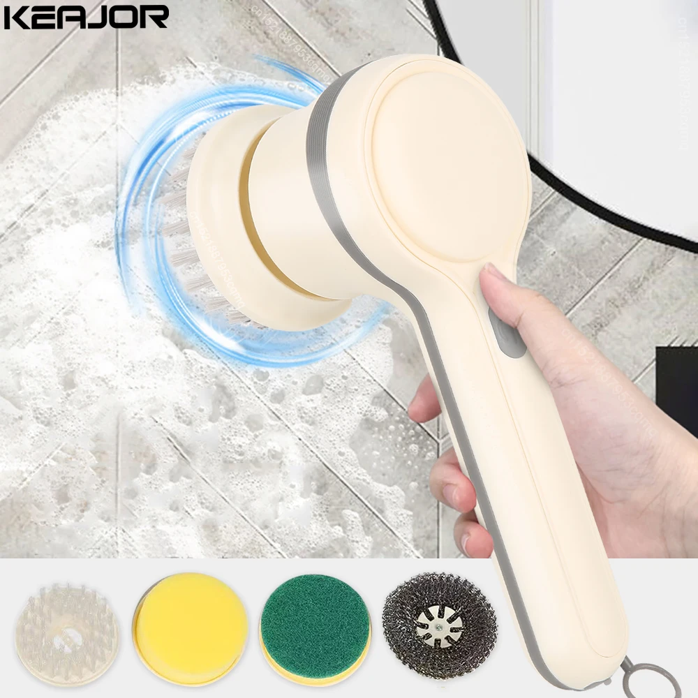 

Electric Cleaning Brush Multifunctional Electric Bathroom Rotary Cleaning Household Wireless Cleaning Brush for Kitchen Toilet