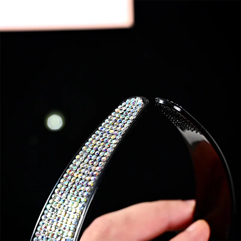 Women Elegant 2.5cm Rhinestones Hairband Lady Non-slip Hair Decorate Headband Toothed Hair Hoop Crystal Fashion Hair Accessories