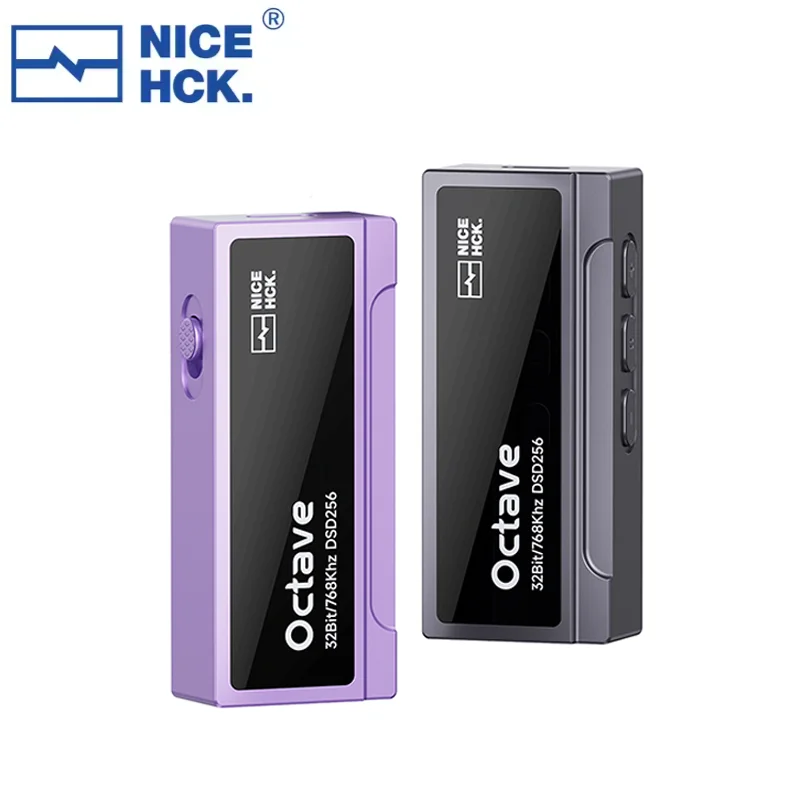 NICEHCK Octave Portable Headphone Amplifier Type-C ES9039Q2M Decoding Chip Dual Op Earphone Amp 3.5mm+4.4mm Output Audio Decoder