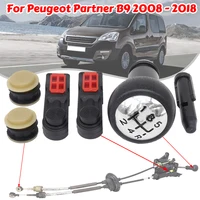 Para Peugeot Partner B9 2008 - 2018 Citroen 5 velocidades Cable de cambio de marchas Manual Selector buje de enlace perilla cromada Kit de reparación de palo