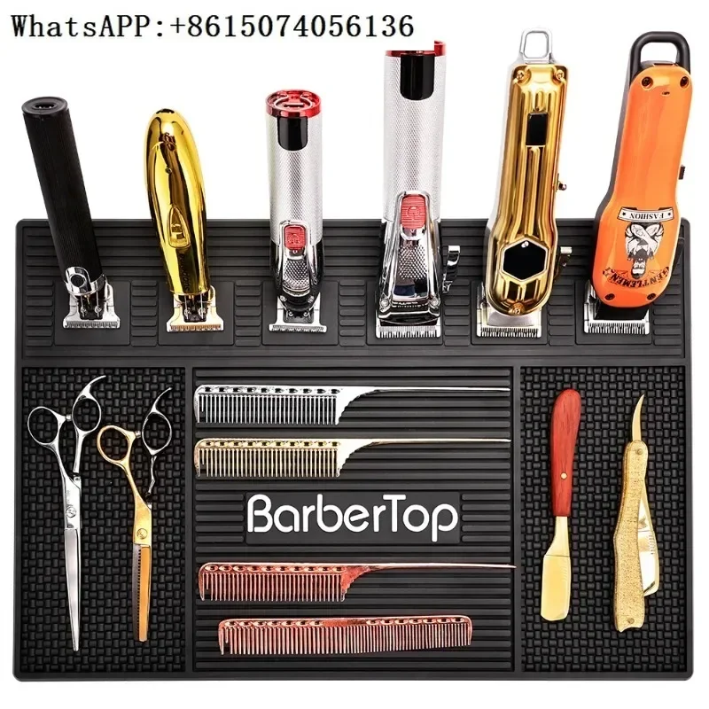 

BARBERTOP Plastic Place Mats Barber Magnetic Tray 6 Slots Hairdressing Electric Clippers Storage Mat Table Tools