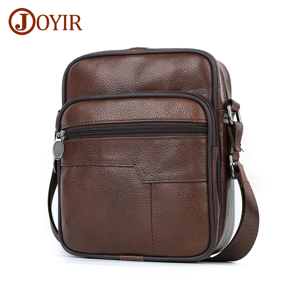 

JOYIR Genuine Cowhide Leather Male Casual Crossbody Shoulder Bag Satchel Bags for Men Travel Sling Bags Trendy Messenger Bag