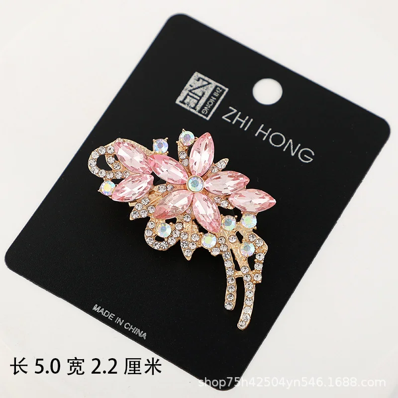 High-grade Women's Brooch Inlaid Colored Crystal And Pearl Luxury Quality Pin's Accessories For Women