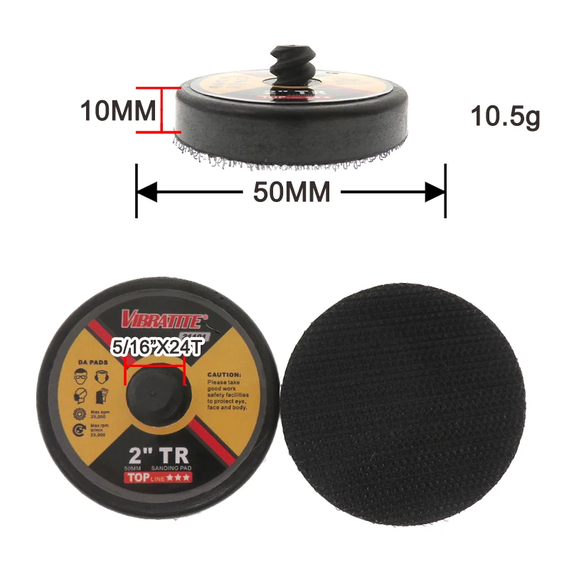 2 Inch  Hook and Loop Backing Plate 1/3/5 Pcs 10mm 5/16 Thread Polishing Buffing Plate for Polishing Dual Action Car Polisher