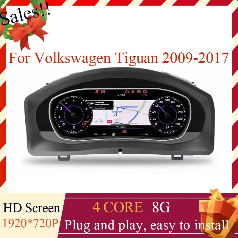 

LCD Digital Display For Volkswagen VW Tiguan 2009 - 2017 Linux Dashboard Panel Instrument Cluster Cockpit Speedometer Head unit