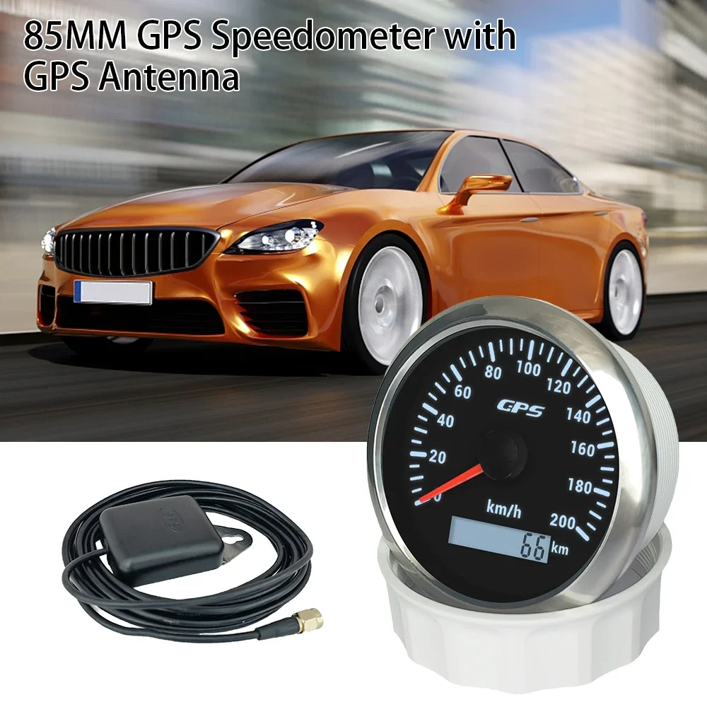 

ELING 9-32 В 85 мм GPS-спидометр 0–30 км/ч 0–60 км/ч 0–120 км/ч 0–200 км/ч с GPS-антенной и 7 цветовой подсветкой для лодки, грузовика, автомобиля