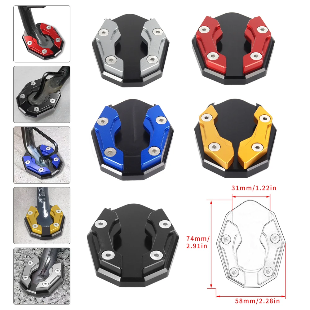 Motorrad Seite Stehen Abdeckung Aluminium Legierung Motorrad Steht Pad Universal Fahrrad Fuß Verlängerung Ständer Zubehör