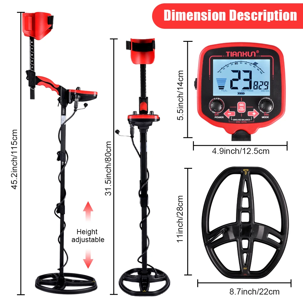 Imagem -03 - Detector de Metais Subterrâneo com Display Lcd Treasure Hunter Gold Digger 11 Waterproof Search Coil Tx850