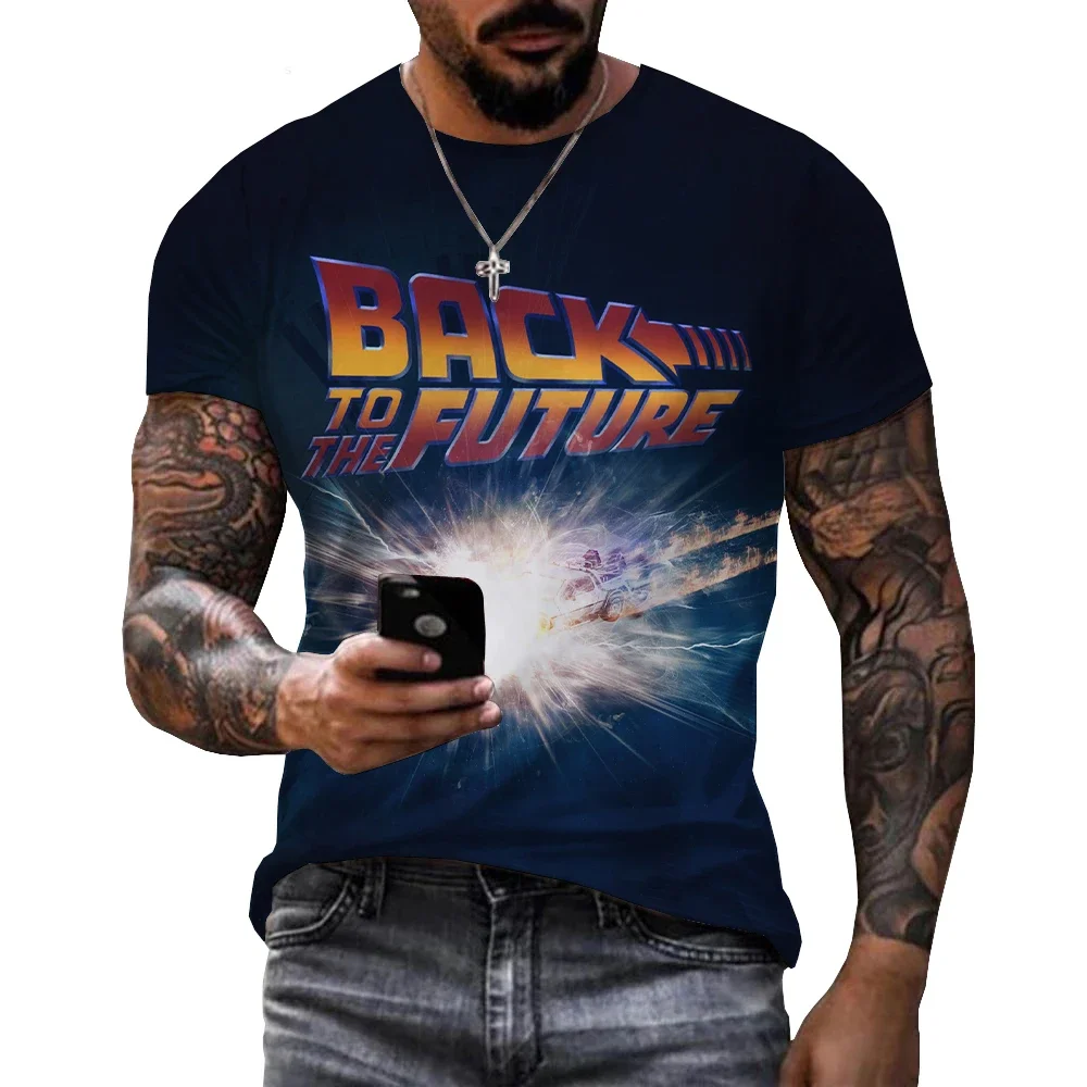 

Tshirts Movies Back to the Future 3D Print Summer Tees Streetwear Crew Neck Short Sleeve Cartoons Oversized Men Tops Clothing