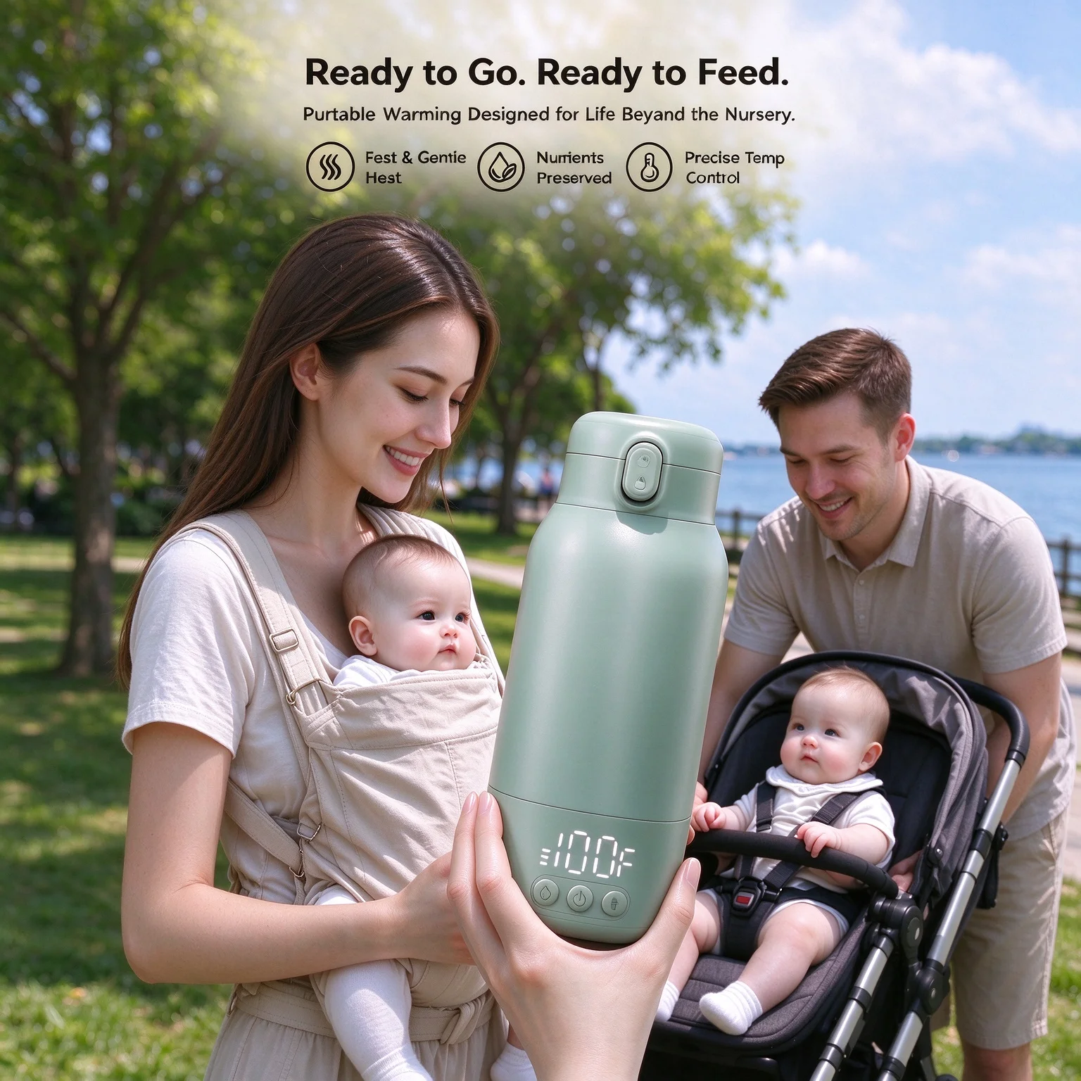 Multi-use Portable Baby Bottle Warmer, Travel Heater with Temperature Holding, Ideal for Night Feeding, Outdoor Travel, Coffee