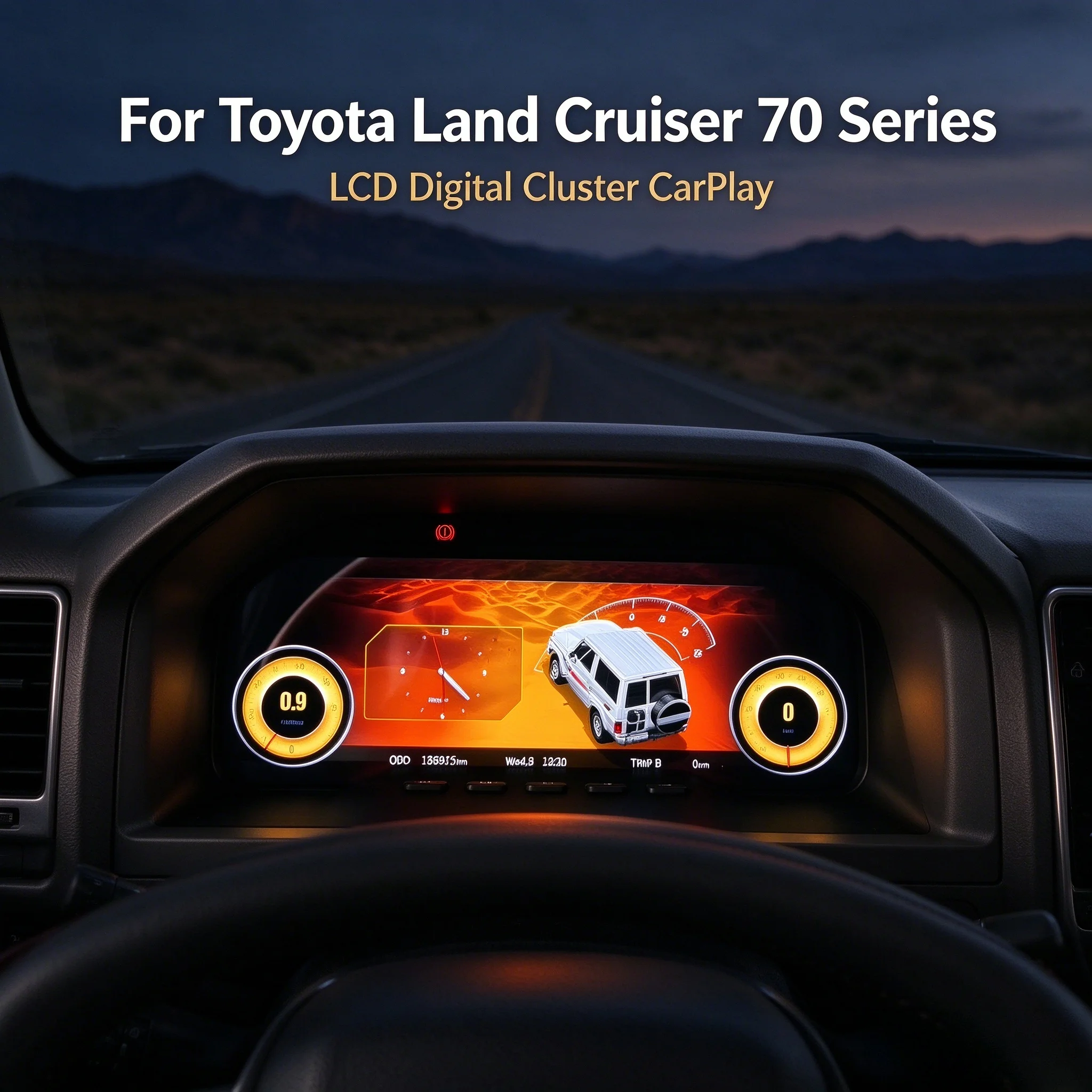 LCD Dash For Toyota Land Cruiser 70 Series LC70 LC71 LC76 LC78 LC79 CarPlay Car Digital Cluster Instrument Odometer Speedometer