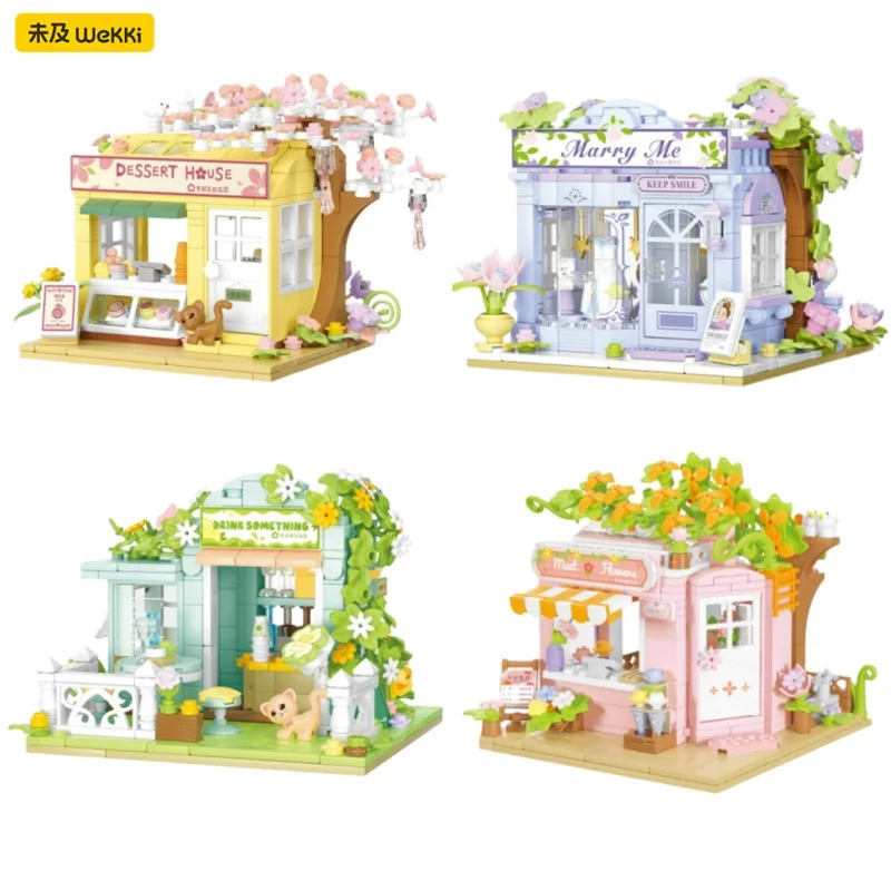 

Wekki Building Blocks Creative Park Street View Shop 3D Assembly Model Children Splicing Toys Puzzle Desktop Ornaments Gifts