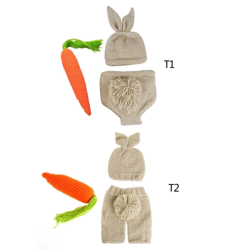 

Baby Photoshoot Props Bunny Costume Set Underpants & Hat Newborn Photo Props Photography Clothes Accessories