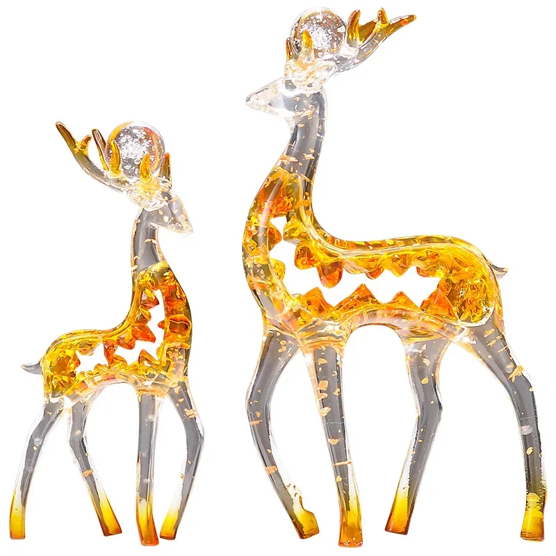 

Light luxury high-end lucky deer ornament, a pair of living room wine cabinet, TV cabinet, office home high-end decorative gifts