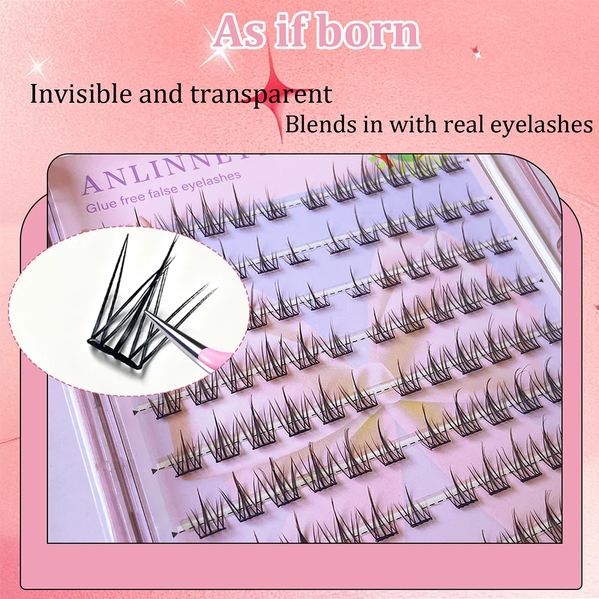 رموش ذات سعة كبيرة خالية من الغراء 10 صفوف 120 مجموعة خفيفة الوزن ومرنة وسهلة الاستخدام ولا حاجة للغراء #2