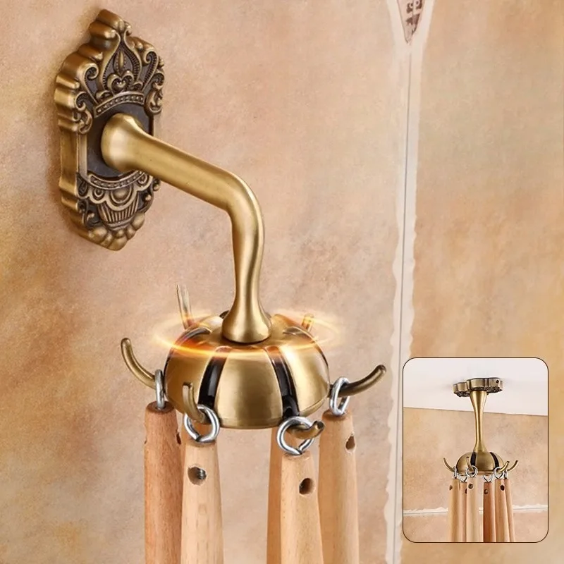 

Винтажный кухонный крючок, вращающаяся многофункциональная ложка, стеллаж для хранения лопаток, полка для кухонных принадлежностей, подвесная стойка в античном стиле