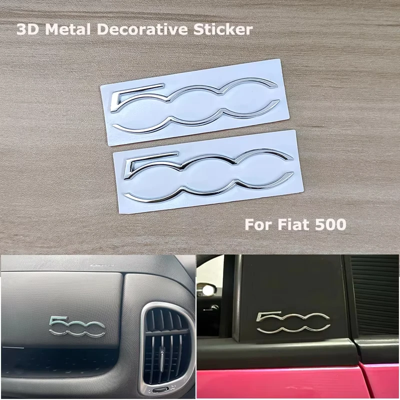 500 Autocollants Métalliques de Logo pour Intérieur de Voiture, Emblèmes de Coffre Arrière pour Tipo 124 131 Doblo Uno Palio Aegea Panda Freemont