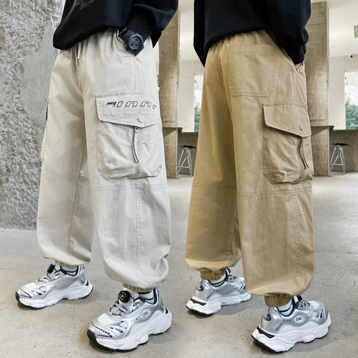 Boys Teenager Japanese Style Loose Straight Leg Workwear Pants Trendy Wide Leg Casual Spring Autumn Retro Versatile