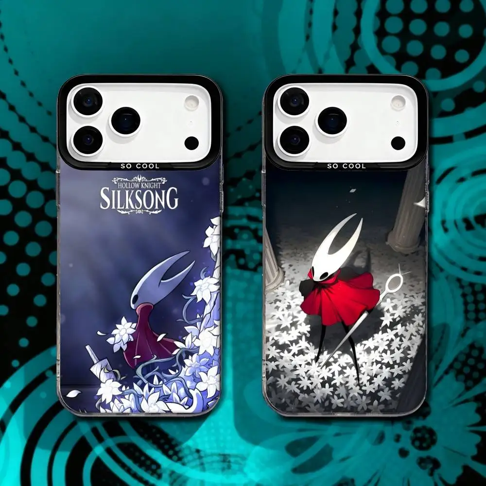 

Silksong H-Hollow Knight Phone Case For iPhone 17,16,15,14,13,12,X,8,Pro,Max,Plus,SE4,Air,Mini Black Matte Durable Hard