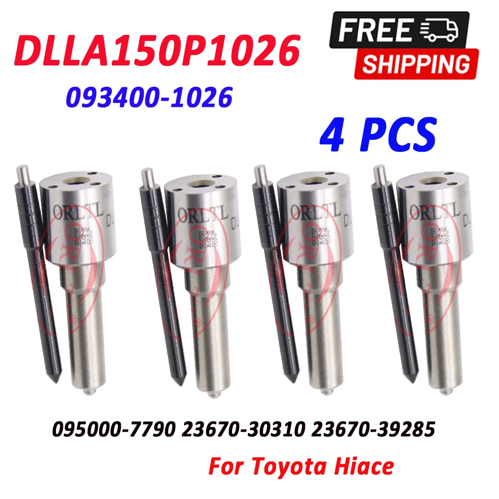 4 PCS  Fuel Injector Nozzle DLLA150P1026 Common Rail Diesel DLLA 150 P 1026 For Toyota Hiace 095000-7790 23670-30310 23670-39285