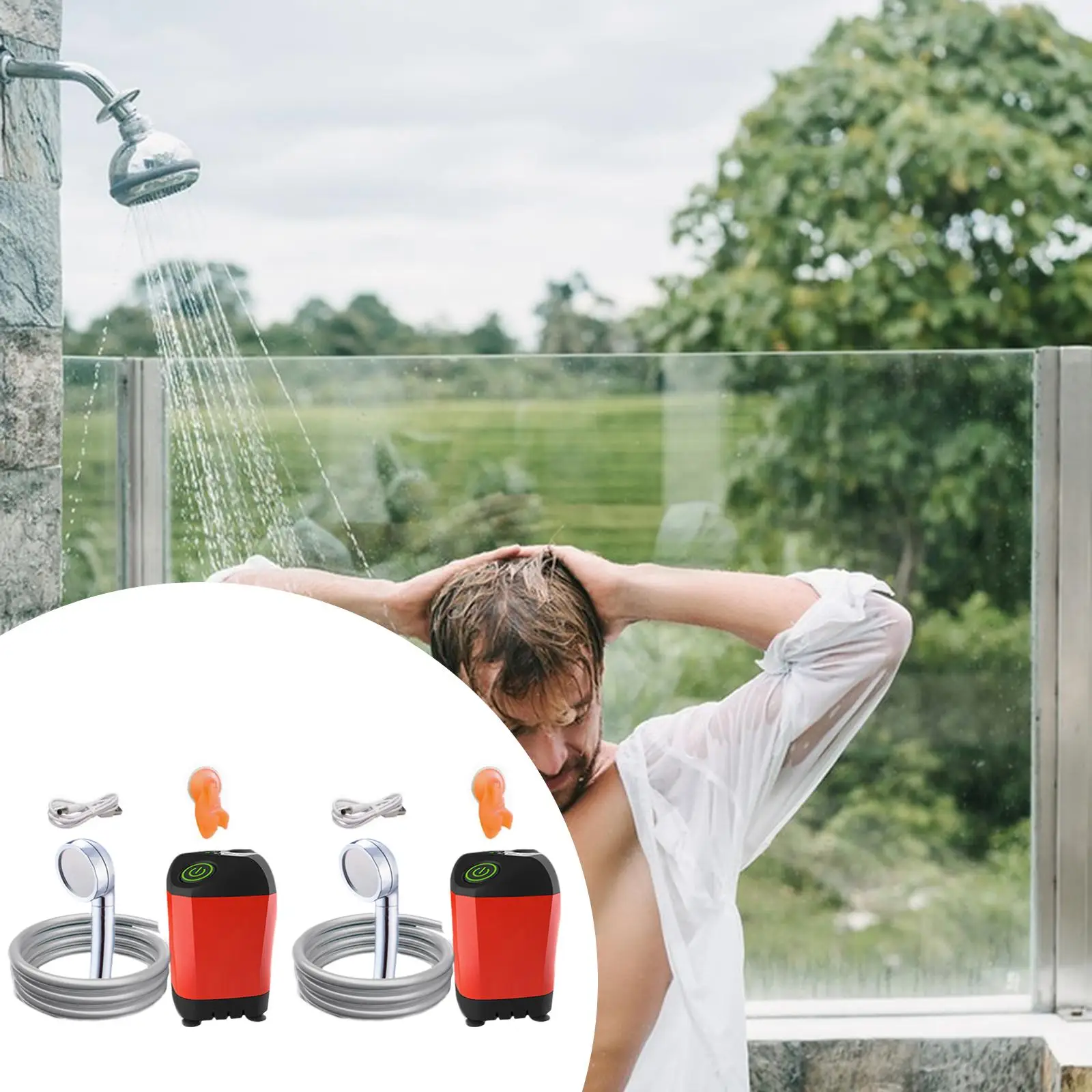 

Портативный душ Компактный дорожный душный насос для мытья автомобиля на пляже