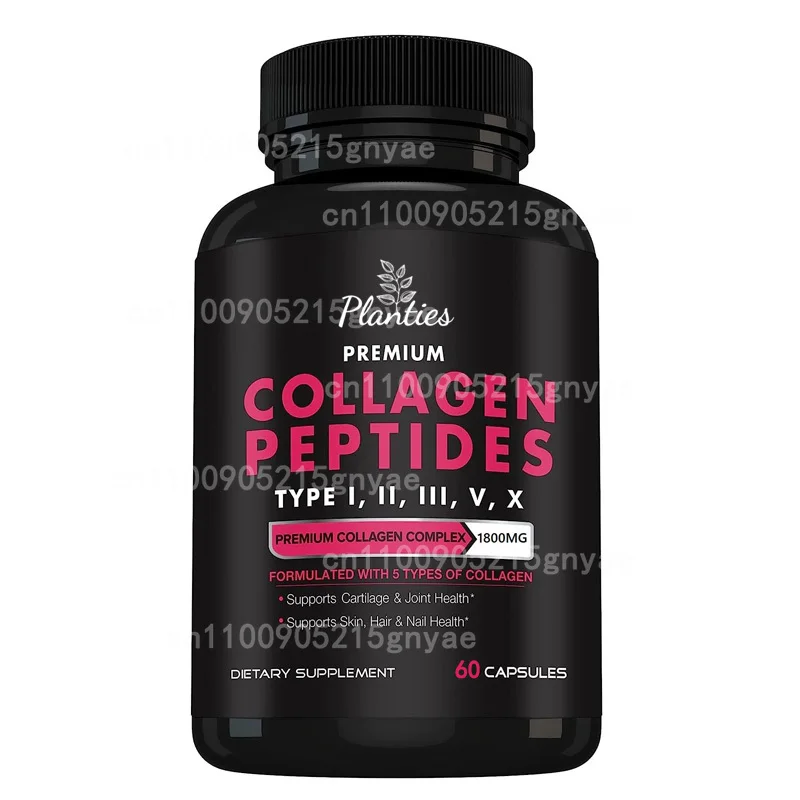 

Collagen Peptides Capsules Antioxidant for Skin Anti-aging, Hair, Joint Bone Health with Hyaluronic Acid, Vitamin C Supplement