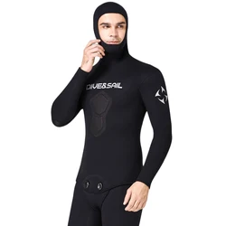Premium 1.5mm Men's Neoprene Wetsuit Hooded Black for Spearfishing Scuba Diving Freediving