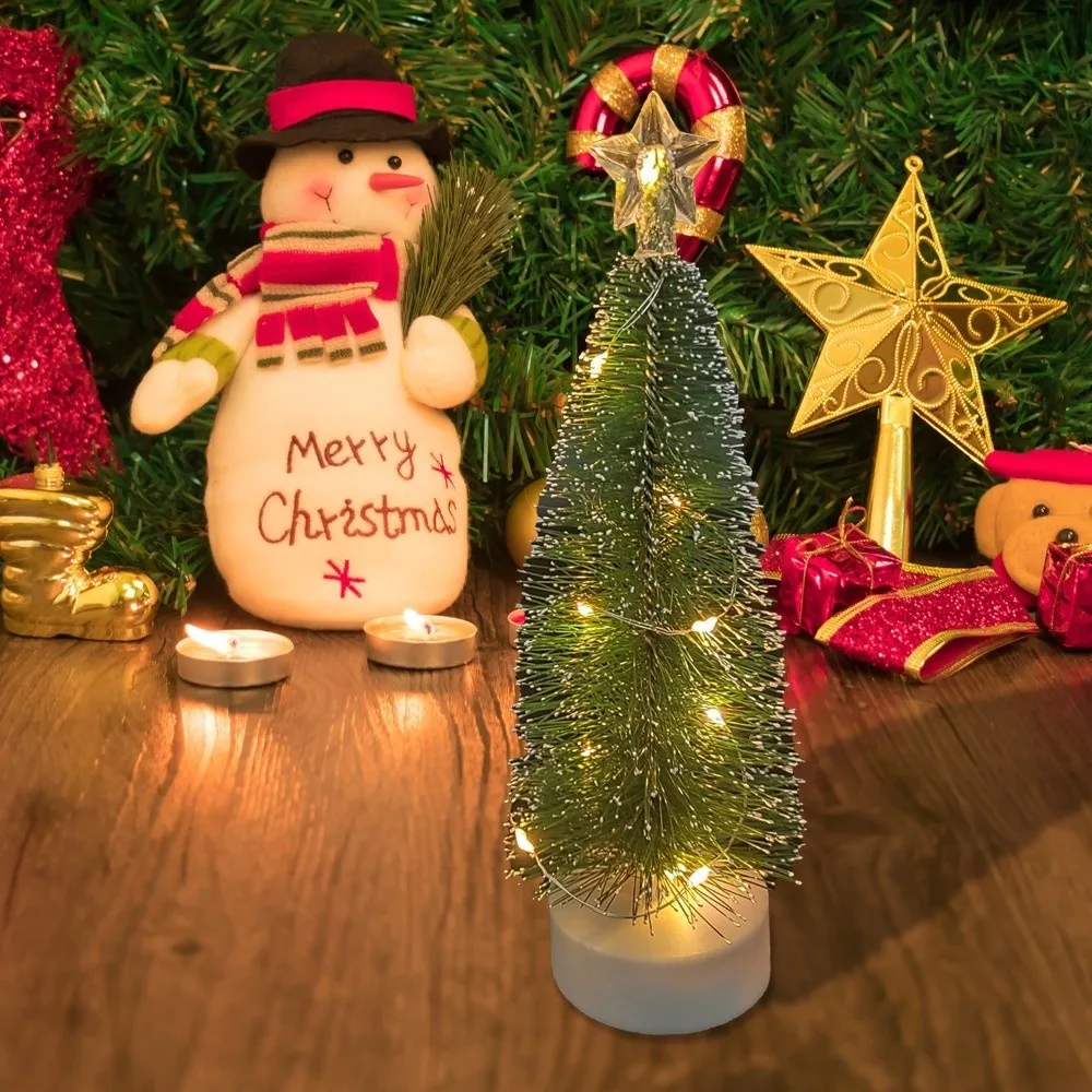 

3Pcs/Set Glowing Small Pine Trees Lights Artificial Cedar Christmas Luminous Gifts Festival Miniature Mini Ornaments