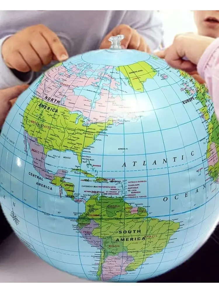 HOT! 16-inch English Beach Ball Early Educational Inflatable Earth World Geography Globe Map Balloon Toy Beach Ball