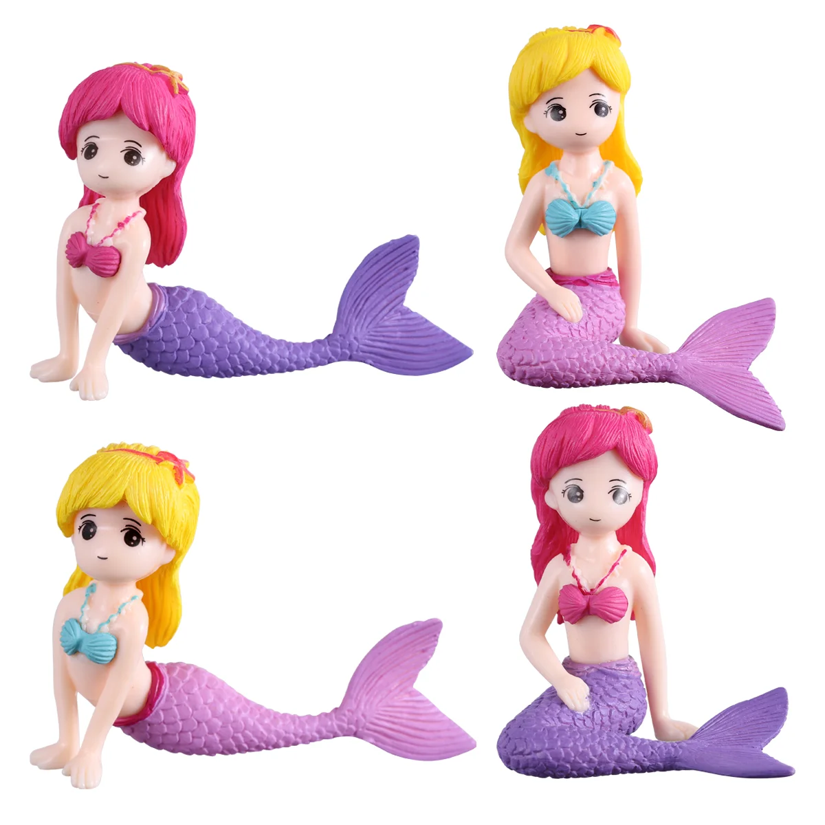 

Baby Lovely Cake Topper Mermaid Design Toy Set Baking Ornament Inserted Cards Party Decoration