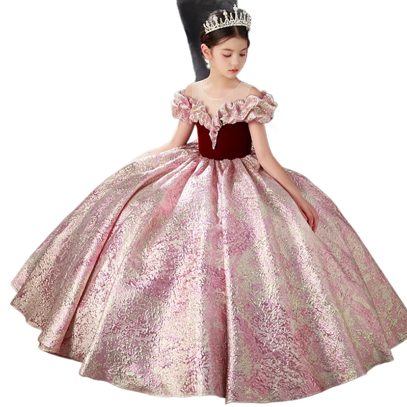 Kids Pageant Dresses for Girls 2 6 To 8 10 14 Years Children Long Dress Party Evening Elegant Luxury Gown Formal Occasion Frock