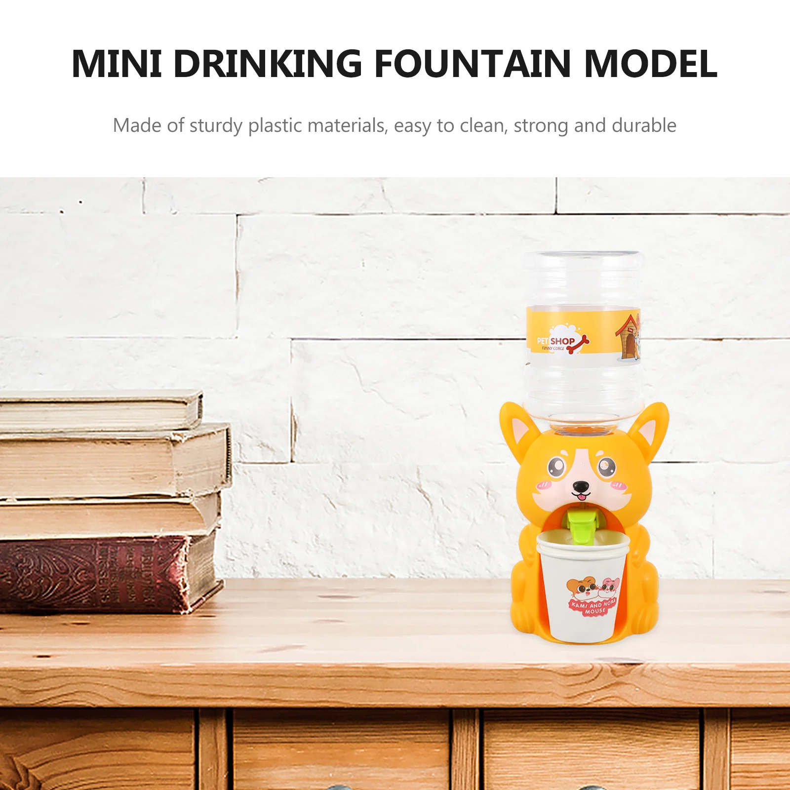

Mini Corgi Water Dispenser Children Fountain Pretend Play House Decoration