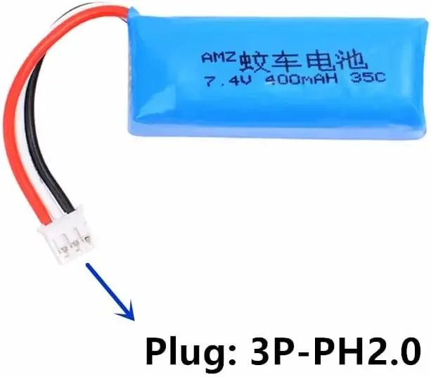 7.4v 400mah 2s Lipo Battery with 3 in 1 Charger Cable and USB Charger for AMZ DRZ BZ3 SZFF2 ATM 1/28 RC Car