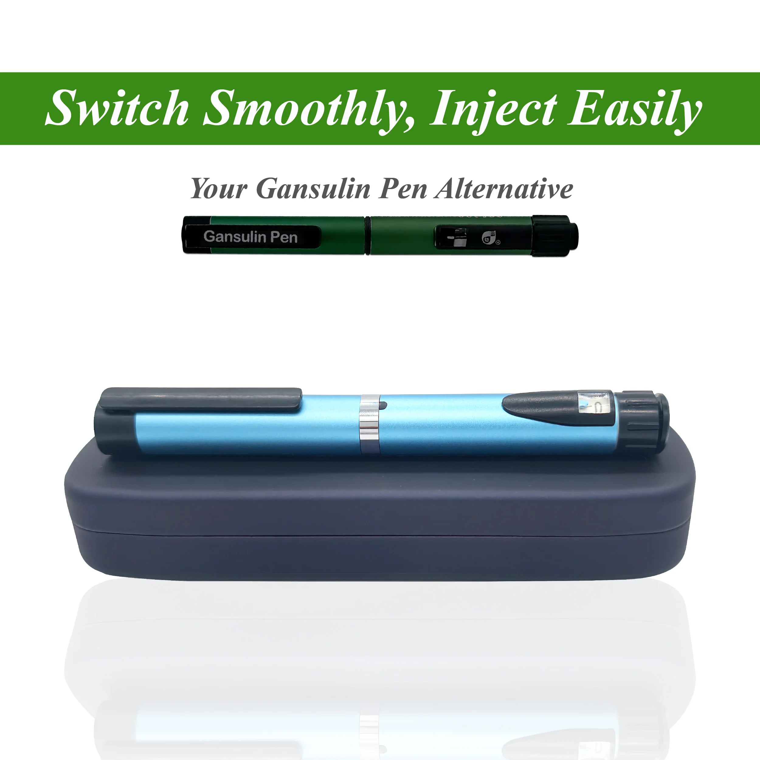 Blue 60U Automatic Peptide Metal Injector Pen Beauty Dosing Pen Pro Wrinkle Removal Personal Care Beauty Tool with Portable Case