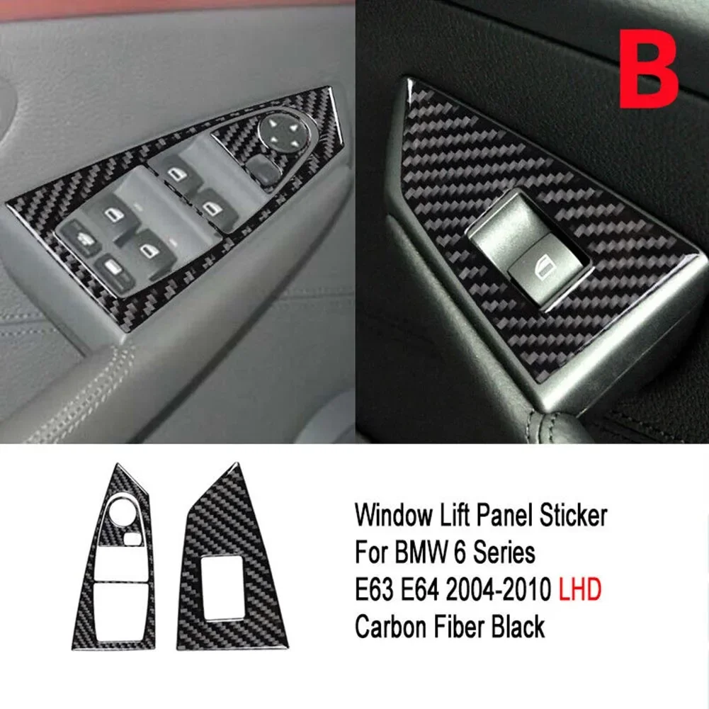 Enhance Your Driving Experience with Carbon Fiber Glass Lift Switch Interior Trim for BMW 6 650i 645Ci E63 2004 2010 view 2