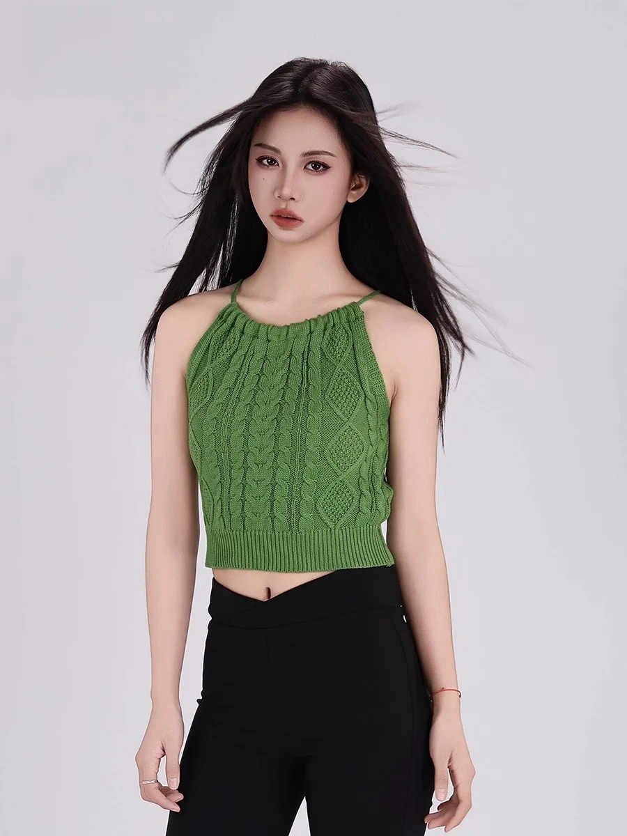Sweet Spicy Knitted ter Top Women Summer Design Unique Inner Wear Outer Wear Sexy Sweater Base irt