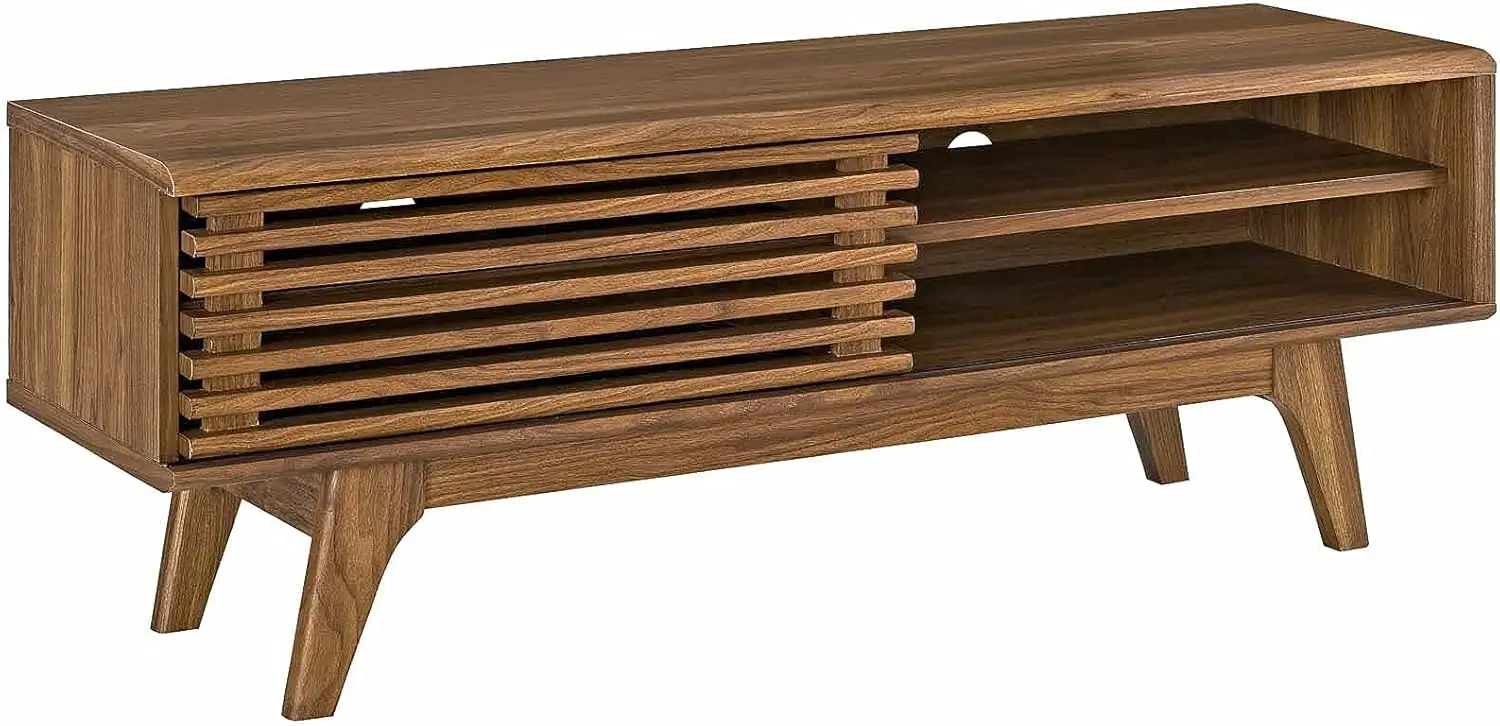

Тумба под телевизор Render 48 дюймов в стиле Mid-Century Modern, низкопрофильная, 48 дюймов, цвет орех