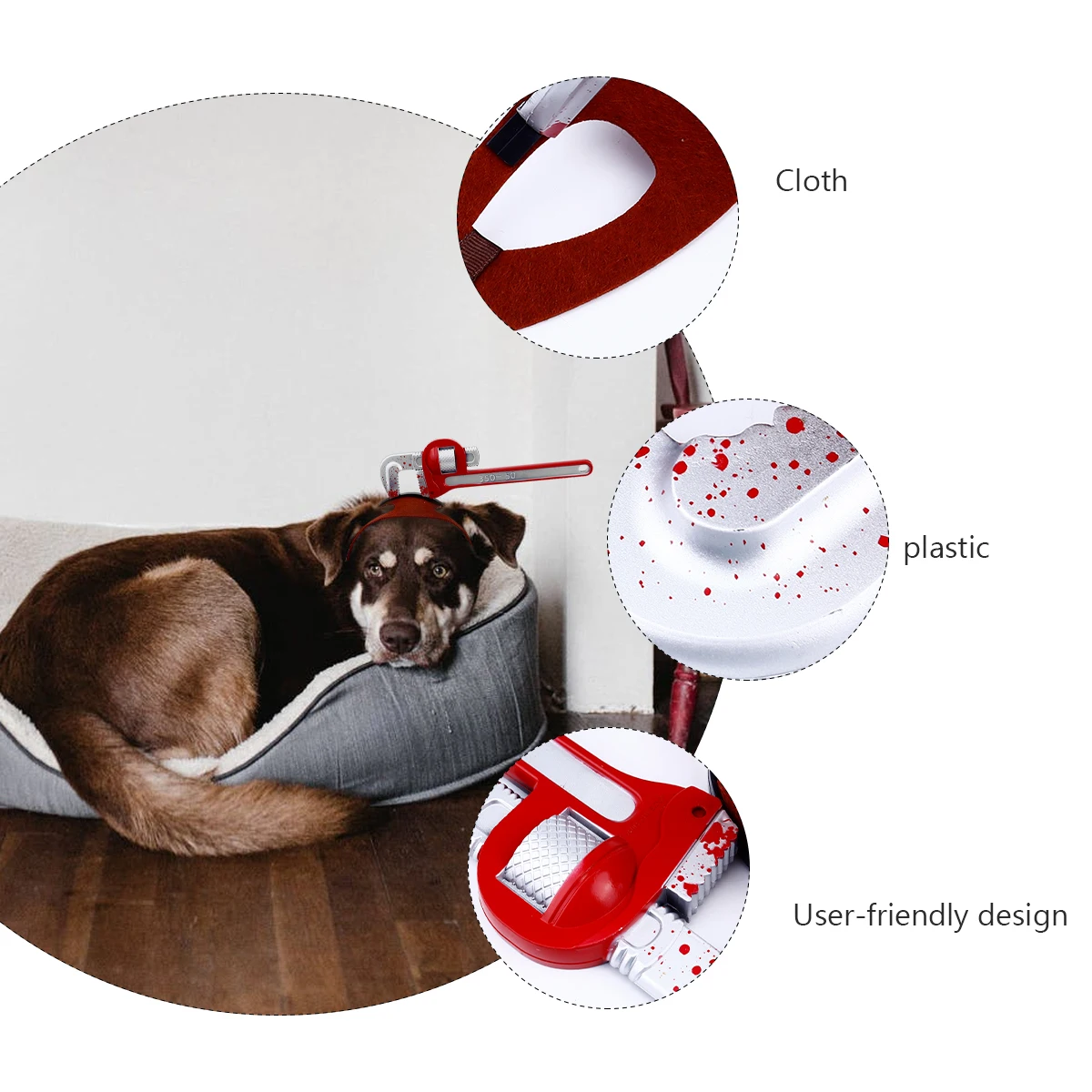 

1 pc Halloween Dog Hat Pipe Wrench Prop Adjustable Pet Party Accessory For Cats Dogs Costume Party Wear Christmas Easter Pet