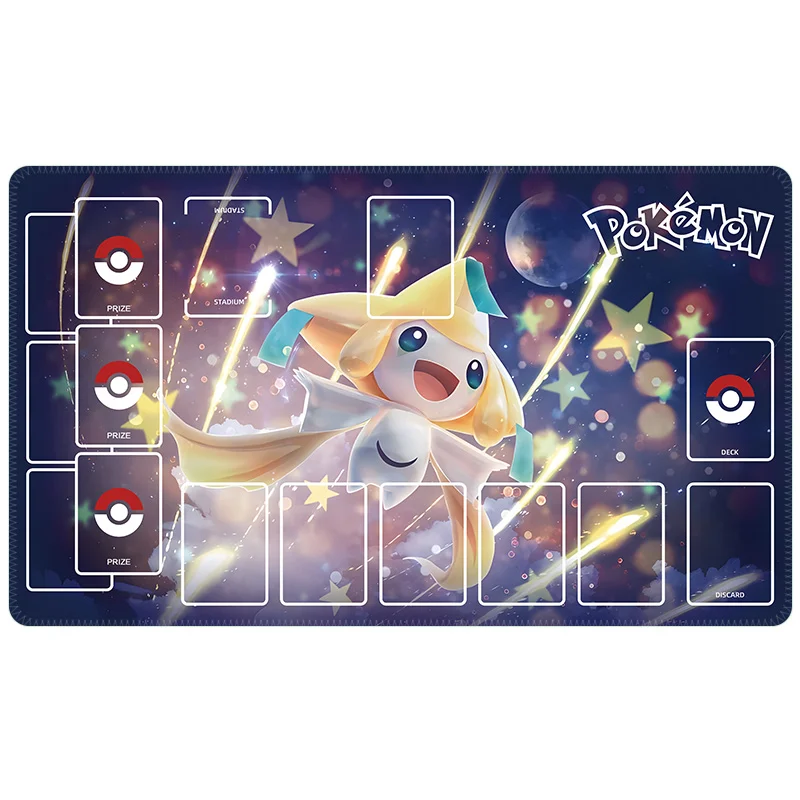 60*35*0.2cm Anime Pokemon GAME PTCG Dedicated Card Playmat Battle Against Pikachu Jirachi Lunala Solgaleo Collection Gifts Toys