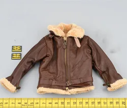 DID 80165 WWII Series Soldier Action Mini Leather Coat Jacket with Bel Waist Belt Fit 12